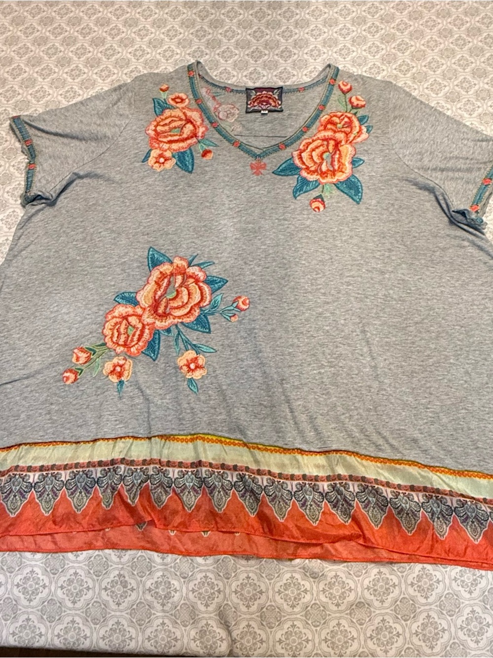 Johnny Was 'Aveline' Scarf Flounce Tunic Size 1X - Picture 6 of 15